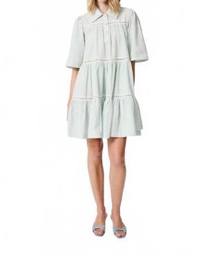 Manoush Seersucker Mini Dress - Blue