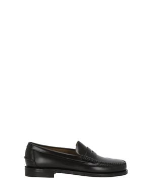 Sebago Dark Patent Leather Penny Loafers - Black