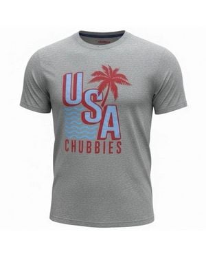 Chubbies The Chub-Spangled Banner T-Shirt Graphic Cotton Ups1379 - Gray