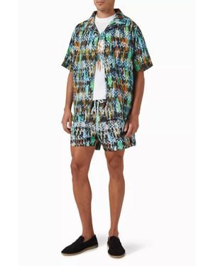 Missoni Painted Zig Zag Print Swim Shorts - Green