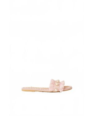 BTB Los Angeles Valentina Fringe Slide - Pink