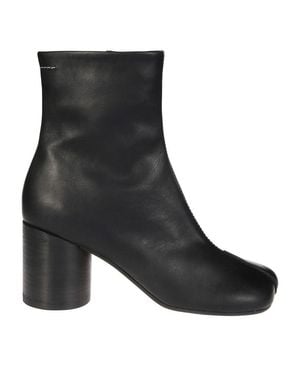 MM6 by Maison Martin Margiela Mid-Height Block Heel Ankle Boots - Black