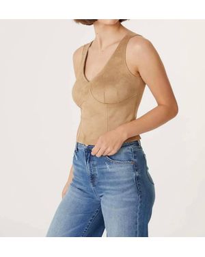 Level 99 Francis Faux Suede Tank - Blue