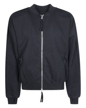 Thom Krom Cropped Boxy Jacket With Front Zipper Closure - Black