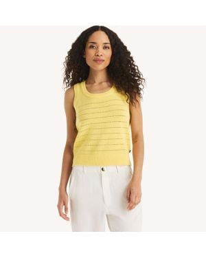Nautica Textured Sweater Tank - Yellow