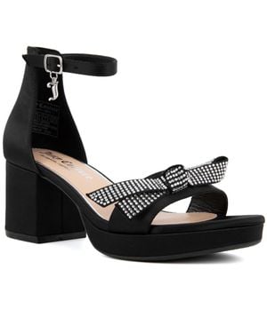 Juicy Couture Nelly 2 Embellished Satin Block Heel - Black