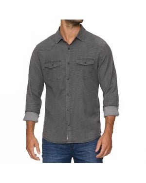Flag & Anthem Sacramento Long Sleeve Chambray Stretch Shirt - Gray