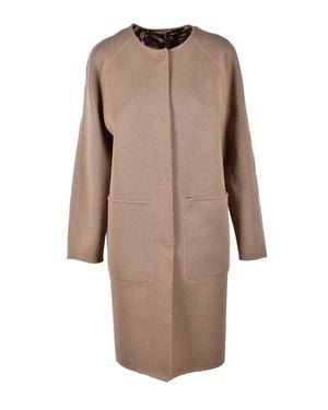 Fuzzi Virgin Wool Coat - Natural