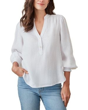 J.McLaughlin Rashell Linen Blouse - Gray