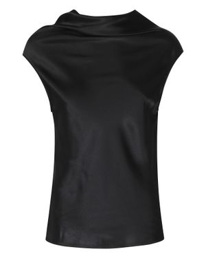 Alberta Ferretti Cowl Neck Viscose Top - Black