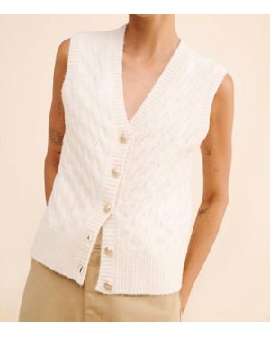 Bishop + Young Estella Cable Knit Vest - White