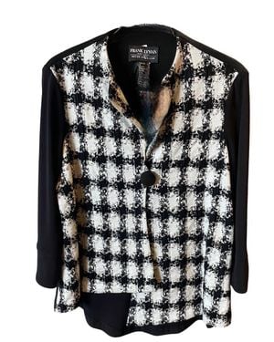 FRANK LYMAN Checkered Button Front Jacket - Black