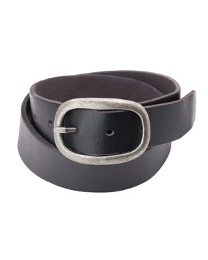 Cowgirls Rock Center Bar Buckle Belt With Burnished Edges - Black
