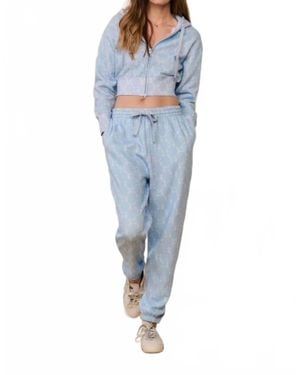 LoveShackFancy Lillia Ultra-Soft Sweatpant - Blue