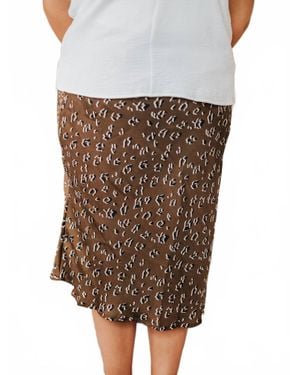 Hayden LA Lillian Leopard Skirt - Brown