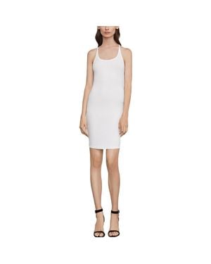 BCBGMAXAZRIA Sleeveless Ribbed Tank Dress - White