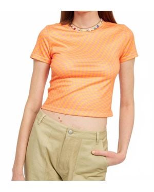 emory park Checkered Tee - Orange