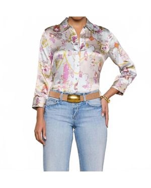 L'Agence Dani Silk Blouse - Blue