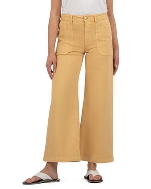Kut From The Kloth Meg High Waist Wide Leg Twill Pants - Natural