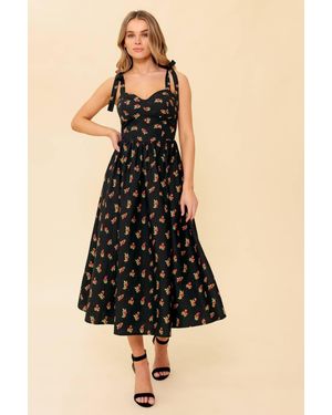 TRUEDAMES Enchanting Moments Woven Mdi Dress - Black