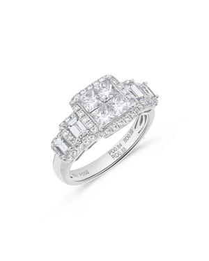 H.J. Namdar H. J. Namdar 1.77 Ct Tw Princess Diamond Cluster Ring Platinum Platinum Natural Diamonds Size 6 - White