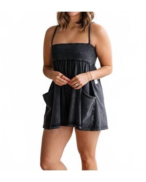 Free People Hot Shot Strappy Romper - Black