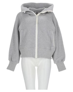 Canada Goose Light Wool-Blend Jacket With Ribbed Details And Hood - Gray