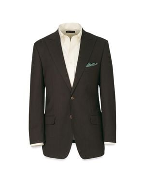 Paul Fredrick Wool Stretch Bengaline Peak Lapel Suit Jacket - Black