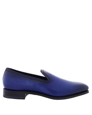 Ferragamo Ferragamo Dorio Leather Slip-On Loafers, Size 9 E - Blue