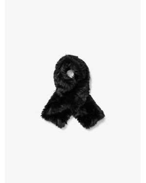 Michael Kors Faux Fur And Wool Scarf - Black