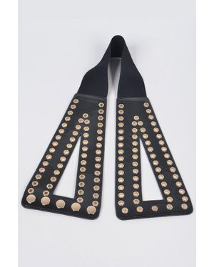 Fashnzfab Corset Stretch Belt W Eyelet - Black
