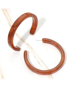 Fashnzfab Resin Bold Hoop Earrings - White