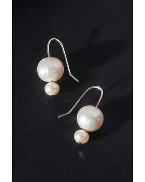maslo Double Orb Pearl Earrings - Black