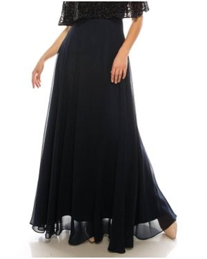 Aidan Mattox Beaded Cape A-Line Evening Dress - Black