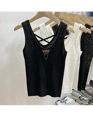 TRUEDAMES M-4Xl Chic Tank Top Sleeveless Summer Korean Fashion Slim Aesthetic Camisole Free Shipping - Black