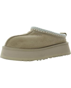 UGG Tazz Embroidered Slip On Slide Slippers - Green