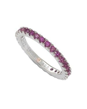 Suzy Levian Sterling Thin Cubic Zirconia Eternity Band - Purple