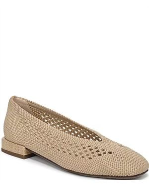 Sam Edelman Kasey Knit High Vamp Woven Ballet Flats - Natural