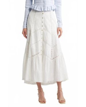 LoveShackFancy Ritson Midi Skirt - White
