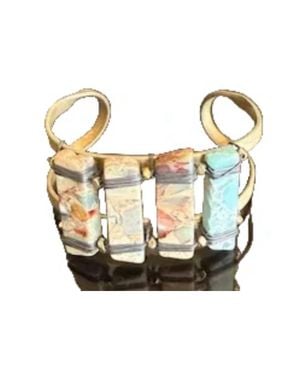 Nakamol Genuine Stone Cuff Bracelet - White