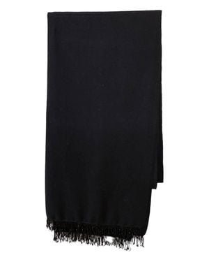 Bajra Pashmina Scarf With Bead Trim - Black