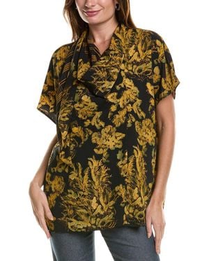 Lafayette 148 New York Scarf Neck Blouse - Black