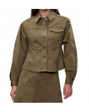 Rebecca Taylor Carmen Garment Dyed Jacket - Green