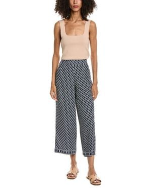 Max Studio Wide Leg Pull-On Crop Pant - Blue