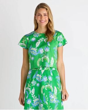 Jude Connally Ellen Stretch Poplin Top - Green