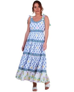 Miss June Paulina Long Dress - Blue