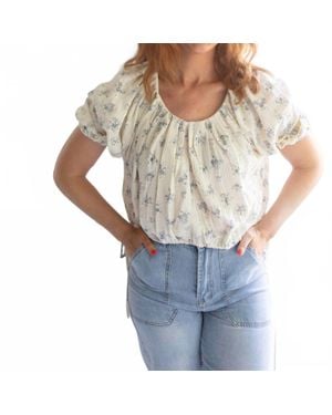 GRADE & GATHER In The Garden Floral Top - Gray