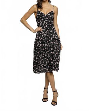 Storia Vineyard Vibes Floral Midi Dress - Black