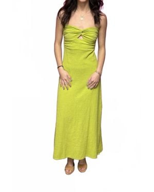 Blanco BY NATURE Zuri Strapless Twist Front Long Dress - Yellow