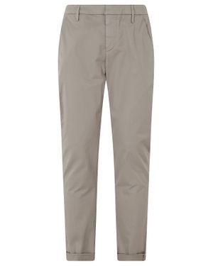 Dondup Light Slim Chino Gaubert Cotton-Blend Chino Pants - Gray